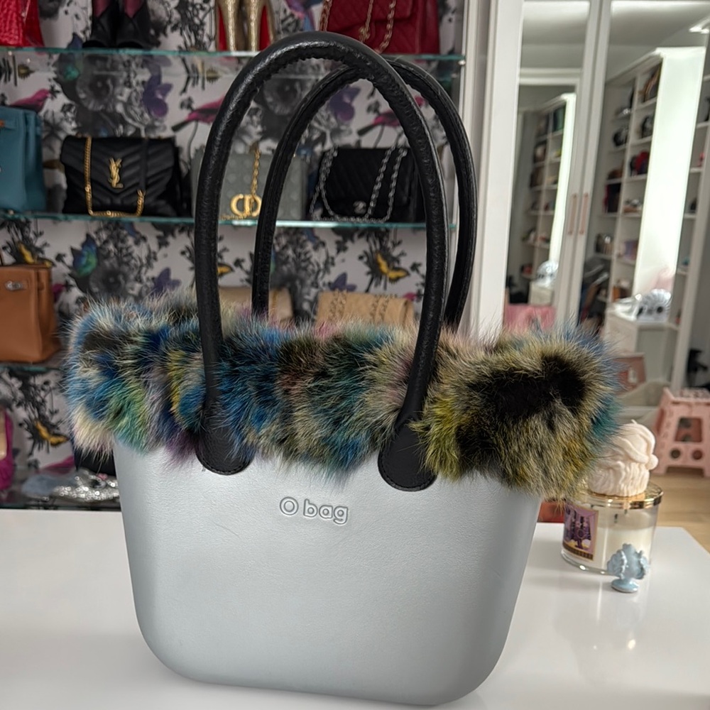 O BAG Women's Fur Trim Handbag - Multicolor